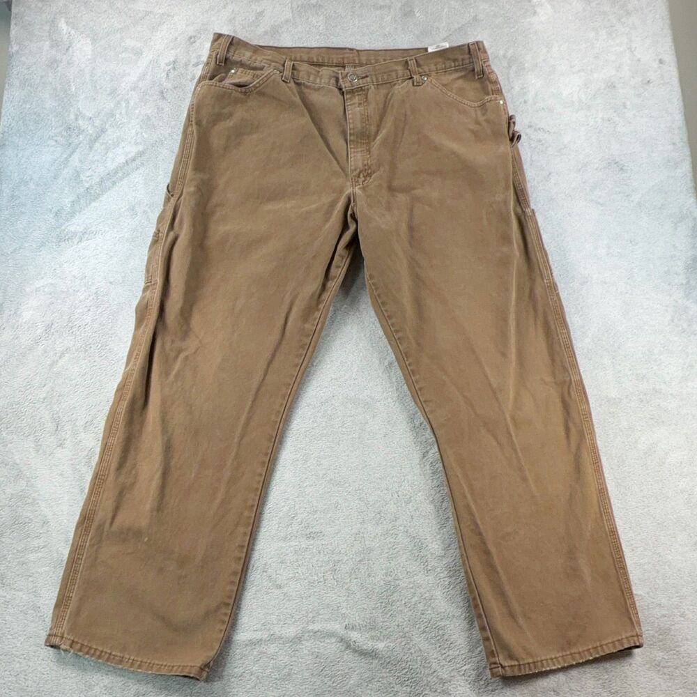 Dickies Carpenter Pants Men 42x32 Brown Relaxed Fit Duck Canvas Workwear